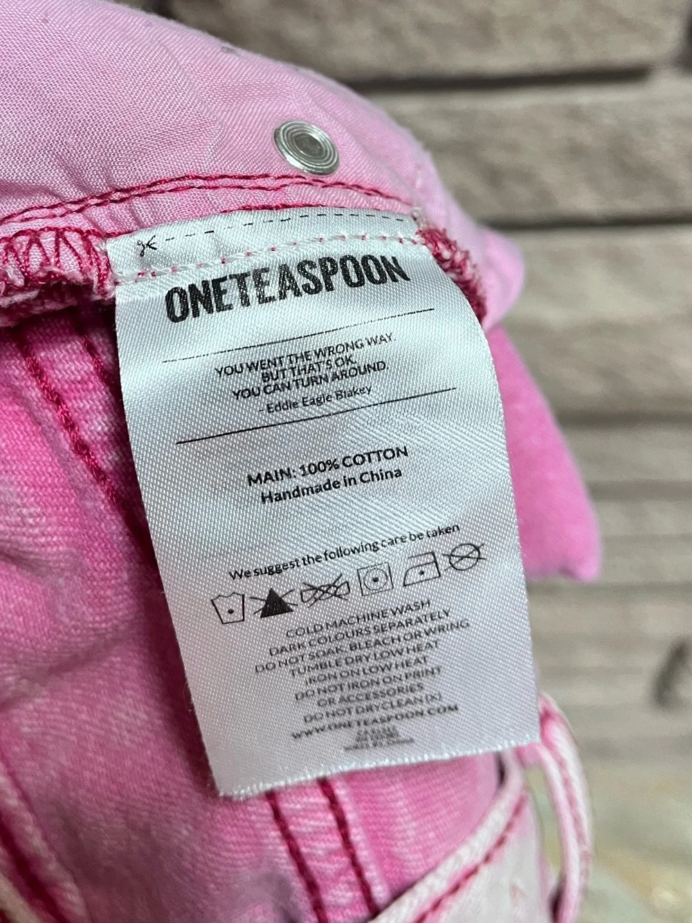 One Teaspoon bandits denim shorts Evil Eye Pink Denim Size 24